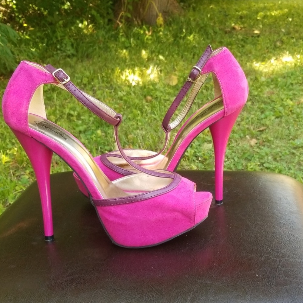 Pink strap heels